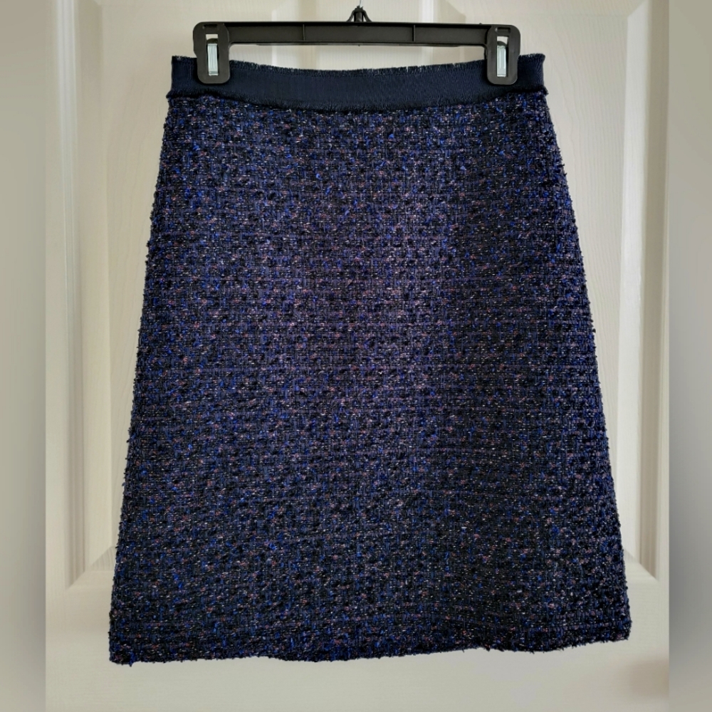 Ann Taylor shimmer tweed skirt A-line, size 0